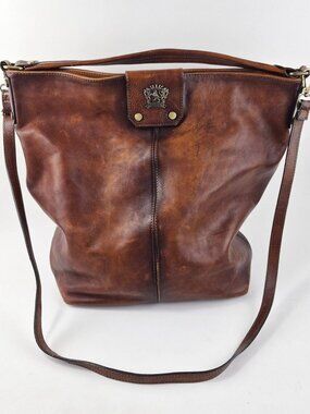 Pratesi Sant'ellero B 354 Shoulder Bag Bucket Bag Made In Italy Cow Leather Cogn